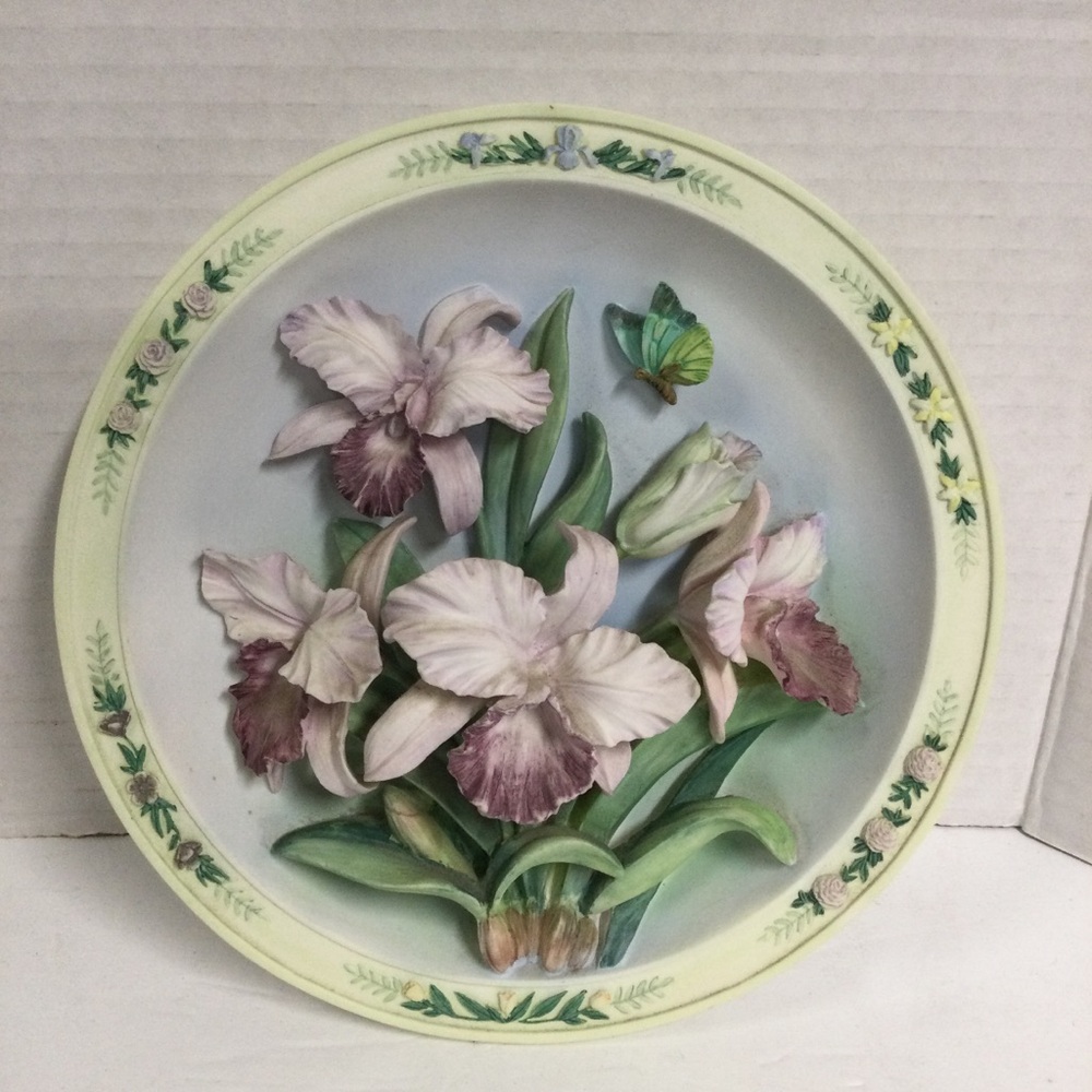 VTG Lena Liu’s The Orchid Garden by Bradford Exchange 3D Plate, 6th Issue